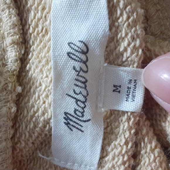 Madewell Women's Hoodie Beige Cream Drawstring Size M Bohemian Casual Active - Picture 6 of 7